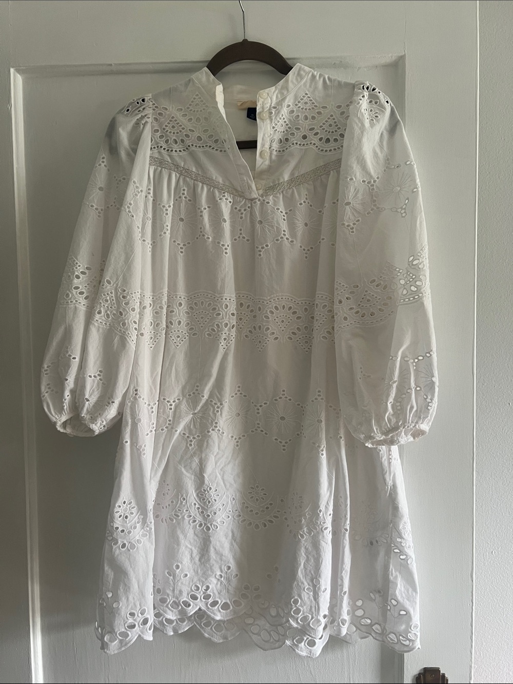 White Eyelet Cotton Midi Dress - universal thread